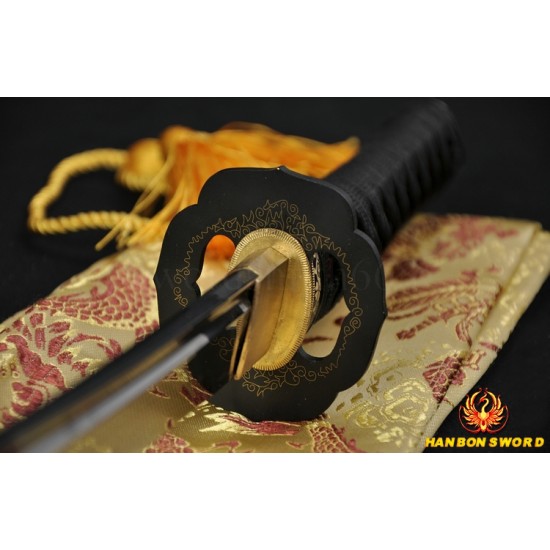 Japanese Samurai Sword Wakizashi Sword Unokubi-Zukuri Full Tang Clay tempered Blade