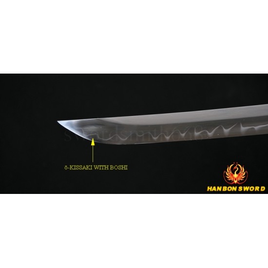 Japanese Samurai Sword Wakizashi Unokubi-Zukuri Full Tang Clay tempered Blade