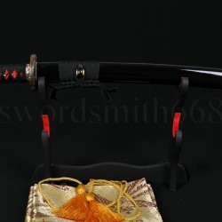 31" Japanese Samurai Sword Wakizashi Fully Hand Forged Damascus Steel Clay Tempered Full Tang Blade