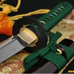 Japanese Samurai Sword WAKIZASHI Unokubi-Zukuri Full Tang Clay tempered Blade