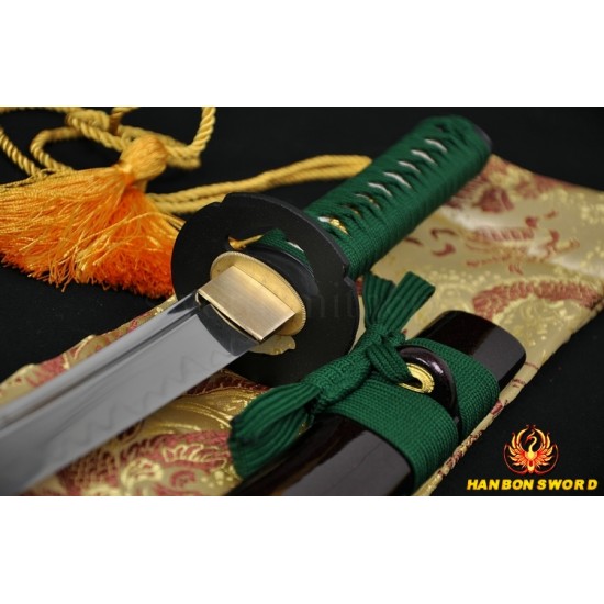 Japanese Samurai Sword WAKIZASHI Unokubi-Zukuri Full Tang Clay tempered Blade