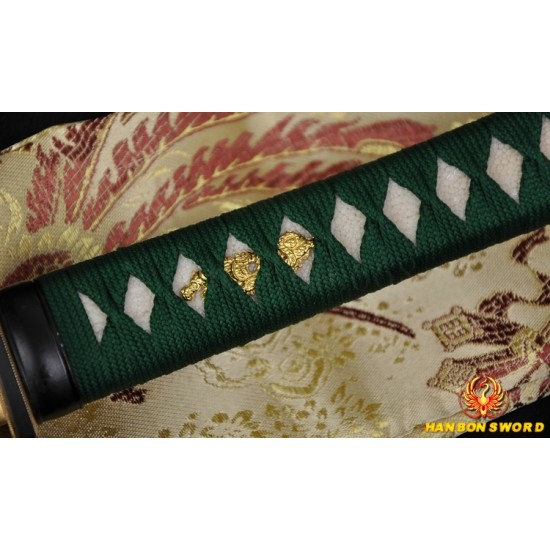 Japanese Samurai Sword WAKIZASHI Unokubi-Zukuri Full Tang Clay tempered Blade