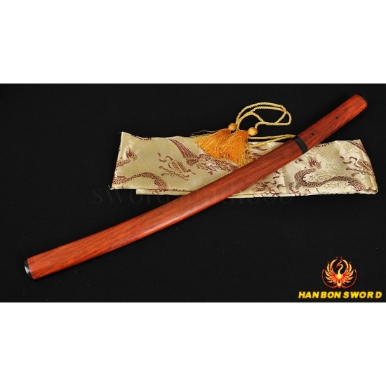 Japanese Samurai Sword Wakizashi SHIRASAYA Unokubi-Zukuri Full Tang Clay tempered Blade