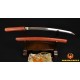 Japanese Samurai Sword Wakizashi SHIRASAYA Unokubi-Zukuri Full Tang Clay tempered Blade