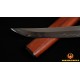 Hand Made Japanese Samurai Shirasaya Sword TANTO Clay Tempered Blade Red Wood SAYA&HANDLE