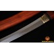 Hand Made Japanese Samurai Shirasaya Sword TANTO Clay Tempered Blade Red Wood SAYA&HANDLE