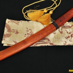 Hand Made Japanese Samurai Shirasaya Sword TANTO Clay Tempered Blade Red Wood SAYA&HANDLE