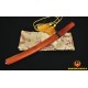 Hand Made Japanese Samurai Shirasaya Sword TANTO Clay Tempered Blade Red Wood SAYA&HANDLE