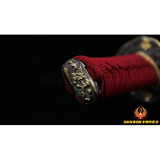 Fully Hand Made Janpense Samurai WAKIZASHI Damascus Steel Oil Quenched Full Tang Blade