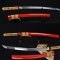 Lion Koshiare Damascus Steel Oil Quenched Full Tang Blade Japanese Samurai Sword WAKIZASHI