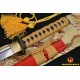 Lion Koshiare Damascus Steel Oil Quenched Full Tang Blade Japanese Samurai Sword WAKIZASHI