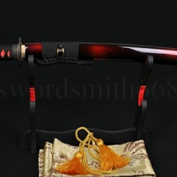 Dragon Koshirae Damascus Steel Oil Quenched Full Tang Blade Hand Made Japanese Samurai Sword WAKIZASHI