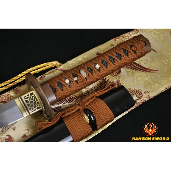 Fully Hand Forged Damascus Steel Clay Tempered Blade Japanese Samurai Sword Wakizashi