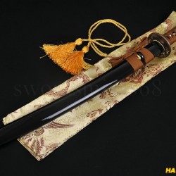 Fully Hand Forged Damascus Steel Clay Tempered Blade Japanese Samurai Sword Wakizashi