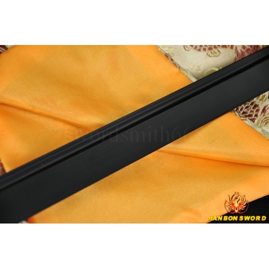 Japanese ninja sword black Blade Oil Quenched Full Tang traditional handmade