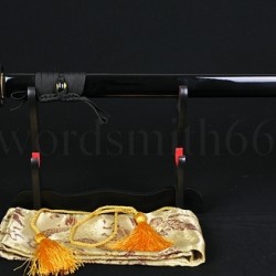 Japanese ninja sword black Blade Oil Quenched Full Tang traditional handmade