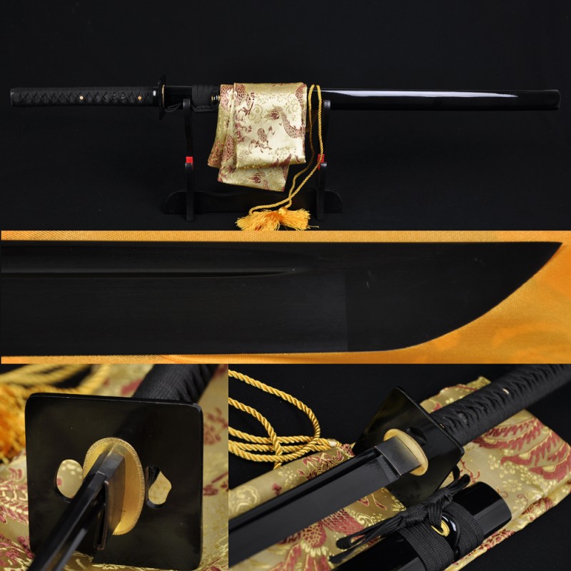 JAPANESE SAMURAI SWORD NINJA FOLDED STEEL KIRIHA ZUKURI FULL TANG SHARP BLADE 