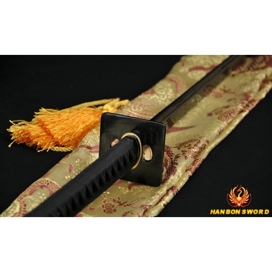 JAPANESE NINJA SWORD BLACK Blade Oil Quenched FULL TANG BLADE  