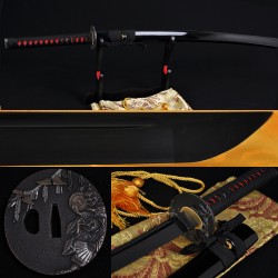 JAPANESE BLACK KATANA SWORD Oil Quenched FULL TANG BLADE