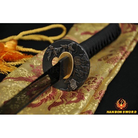 JAPANESE BLACK KATANA SWORD Oil Quenched FULL TANG BLADE