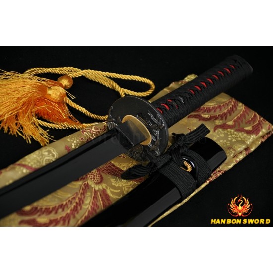 JAPANESE BLACK KATANA SWORD Oil Quenched FULL TANG BLADE