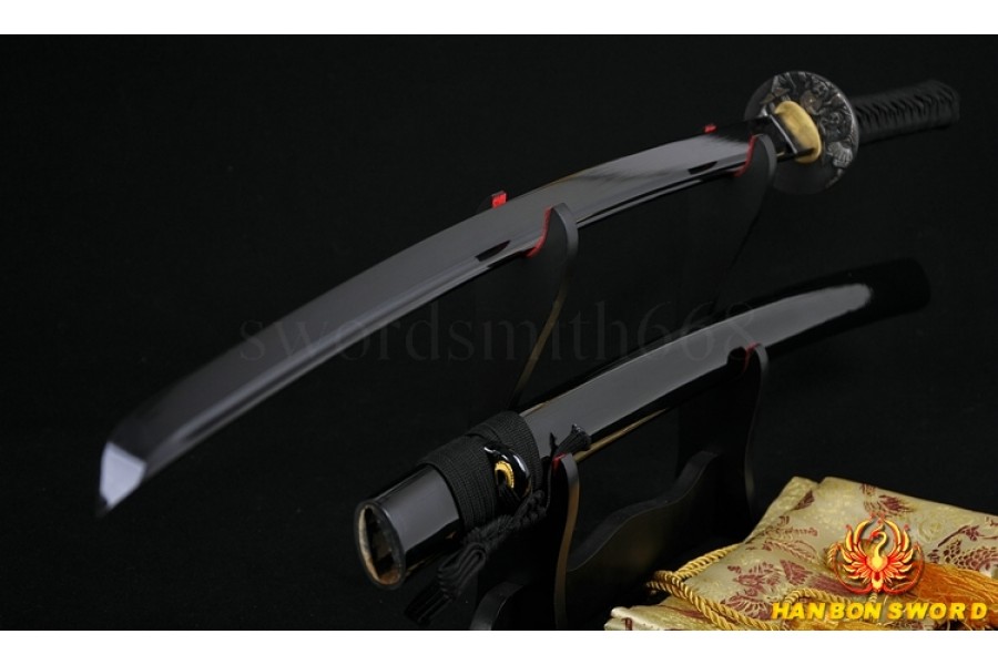 JAPANESE BLACK KATANA SWORD Oil Quenched FULL TANG BLADE
