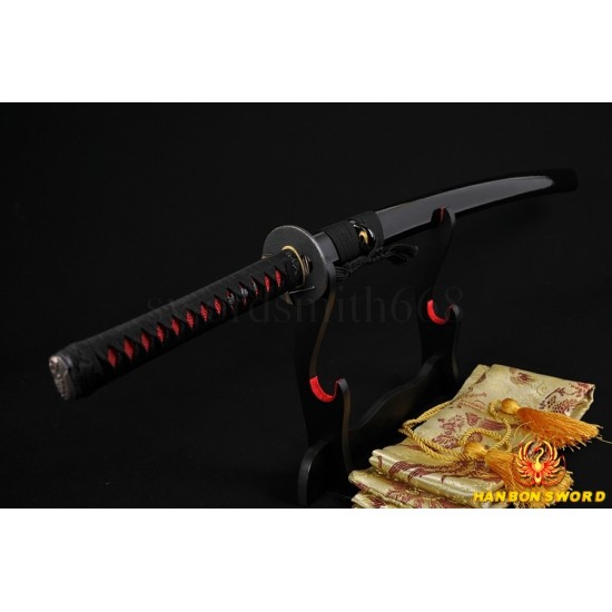 JAPANESE BLACK KATANA SWORD Oil Quenched FULL TANG BLADE