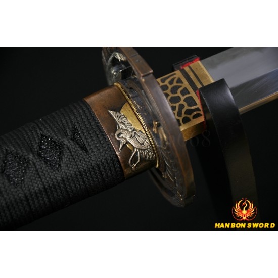 Hand Forged Full Tang Blade Clay Tempered HAZUYA Polished Japanese KATANA Samurai Sword