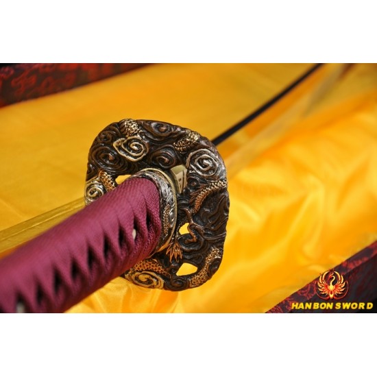 High Quality Japanese Samurai Sword KATANA Hazuya Polished Clay Tempered Full Tang Blade