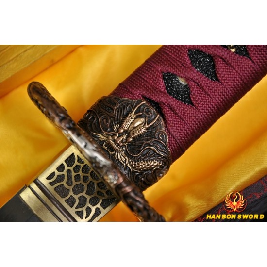 High Quality Japanese Samurai Sword KATANA Hazuya Polished Clay Tempered Full Tang Blade