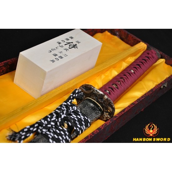 High Quality Japanese Samurai Sword KATANA Hazuya Polished Clay Tempered Full Tang Blade