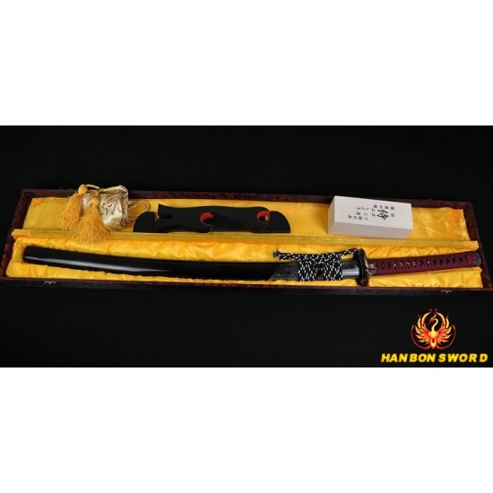 High Quality Japanese Samurai Sword KATANA Hazuya Polished Clay Tempered Full Tang Blade