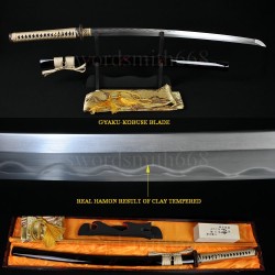  Top Quality Japanese KATANA Sword Kobuse Full Tang Blade Dragonfly Koshirae