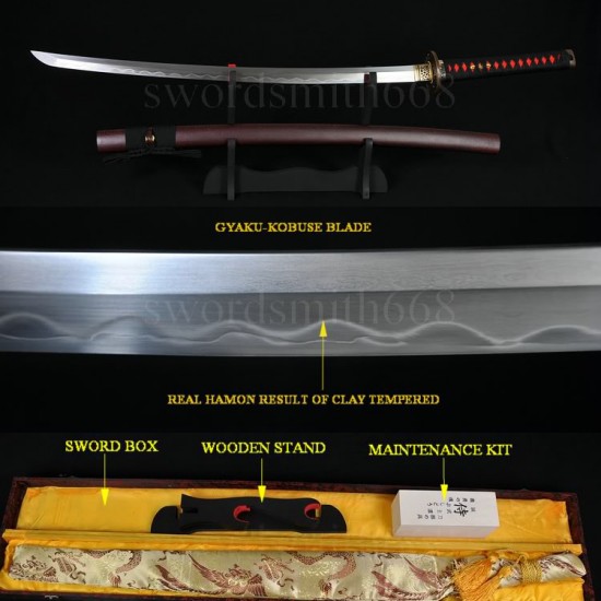 TOP QUALITY JAPANESE SWORD KATANA KOBUSE FULL TANG BLADE WOLF KOSHIRAE