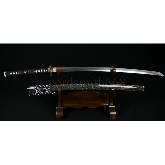 JAPANESE KATANA SWORD FULL RAYSKIN SAYA KOBUSE FULL TANG BLADE