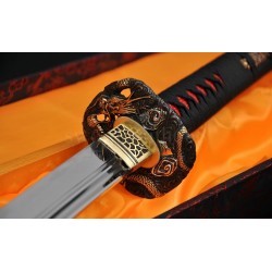 TRADITIONAL HAND FORGED NAGINATA JAPANESE SAMURAI SWORD CLAY TEMPERED BLADE