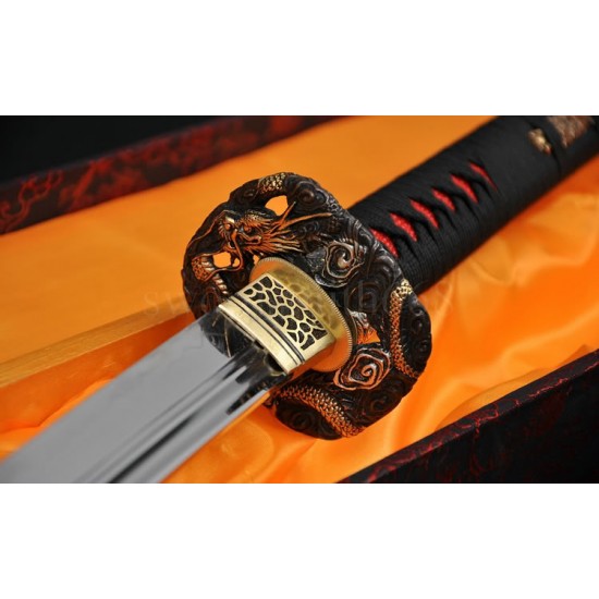 TRADITIONAL HAND FORGED NAGINATA JAPANESE SAMURAI SWORD CLAY TEMPERED BLADE