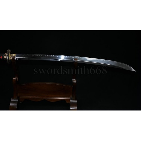 TRADITIONAL HAND FORGED NAGINATA JAPANESE SAMURAI SWORD CLAY TEMPERED BLADE