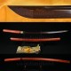 HIGH QUALITY JAPANESE SHIRASAYA SWORD Black&Red Damascus Oil Quenched Full Tang Blade Red Wood