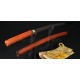 HIGH QUALITY JAPANESE SHIRASAYA SWORD Black&Red Damascus Oil Quenched Full Tang Blade Red Wood