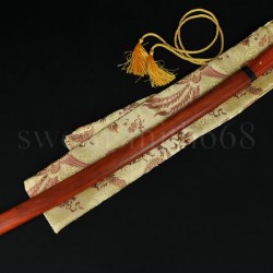 HIGH QUALITY JAPANESE SHIRASAYA SWORD Black&Red Damascus Oil Quenched Full Tang Blade Red Wood