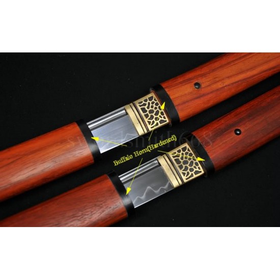 Traditional Hand Forged Japanese Shirasaya Sword Set (KATANA+WAKIZASHI) T10 SteeL Oil Quenched Full Tang Blade