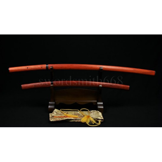 Traditional Hand Forged Japanese Shirasaya Sword Set (KATANA+WAKIZASHI) T10 SteeL Oil Quenched Full Tang Blade