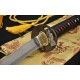 Fully Hand Forged Damascus Steel KATANA Clay Tempered Blade Rayskin Saya Japanese Samurai Sword