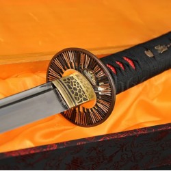 Japanese Samurai Sword KATANA Unokubi-Zukuri Full Tang Clay tempered Blade Rayskin Sheath