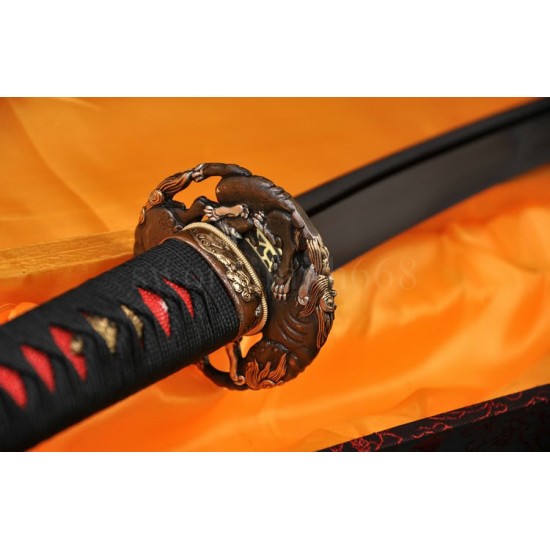 SAKABATO (REVERSE-EDGED SWORD) Damascus Steel Oil Quenched Full Tang Blade Japanese Samurai Sword