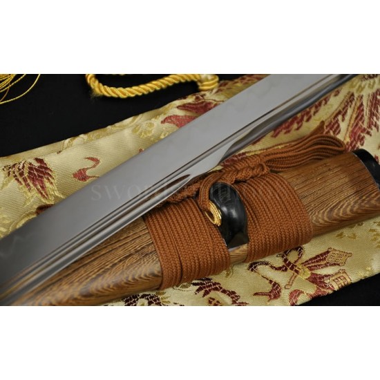 Japanese Samurai Dragon Sword KATANA Unokubi-Zukuri Shape Full Tang Clay Tempered Blade