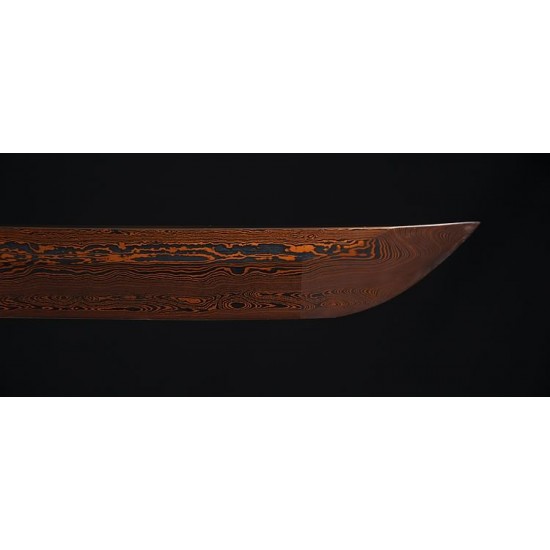 41" JAPANESE SAMURAI KATANA SWORD Black&Red Folded Steel Oil Quenched Full Tang Blade 
