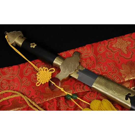 HIGH QUALITY HAND MADE CHINESE DRAGON PHENIX SWORD JIAN FOLDED STEEL BLADE