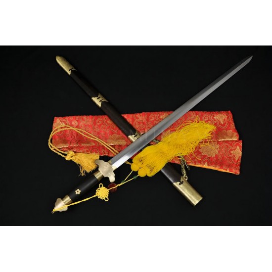 HIGH QUALITY HAND MADE CHINESE DRAGON PHENIX SWORD JIAN FOLDED STEEL BLADE